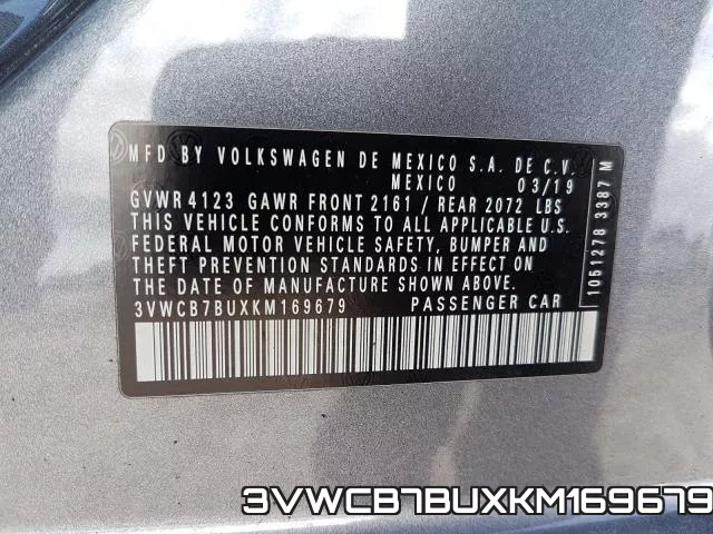 3VWCB7BUXKM169679 фото 2