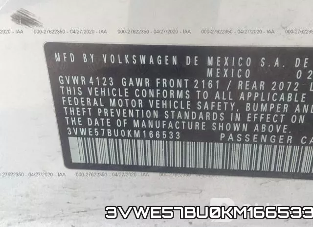 3VWE57BU0KM166533 фото 9
