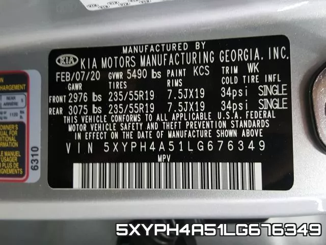 5XYPH4A51LG676349 фото 2