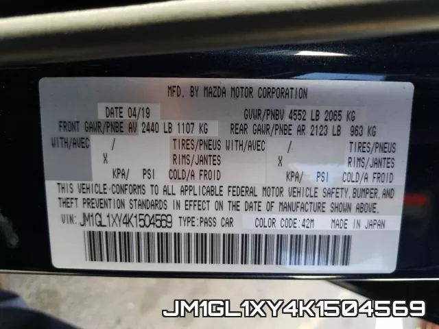 JM1GL1XY4K1504569 фото 2