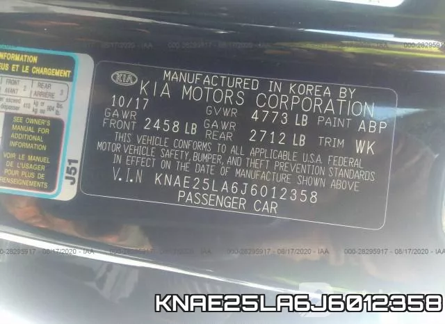 KNAE25LA6J6012358 фото 10