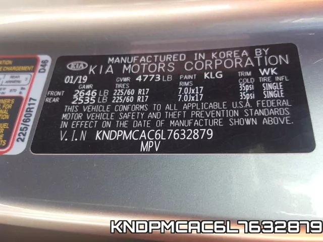 KNDPMCAC6L7632879 фото 2