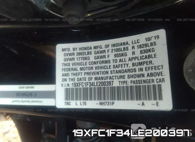 19XFC1F34LE200397 фото 9