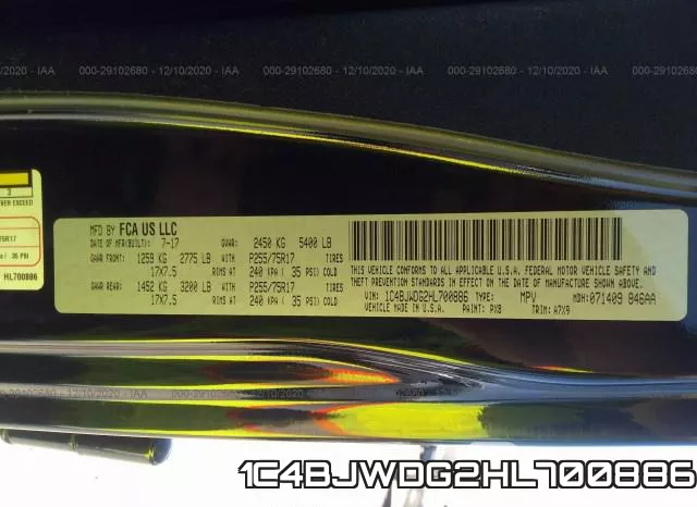 1C4BJWDG2HL700886 фото 10