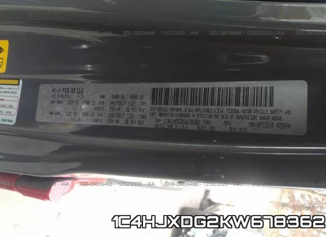 1C4HJXDG2KW678362 фото 10
