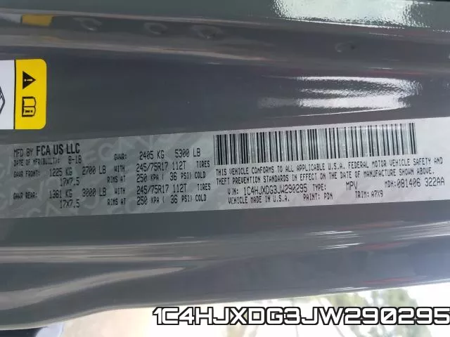 1C4HJXDG3JW290295 фото 2