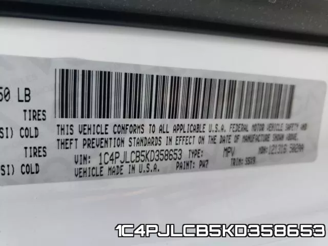 1C4PJLCB5KD358653 фото 2