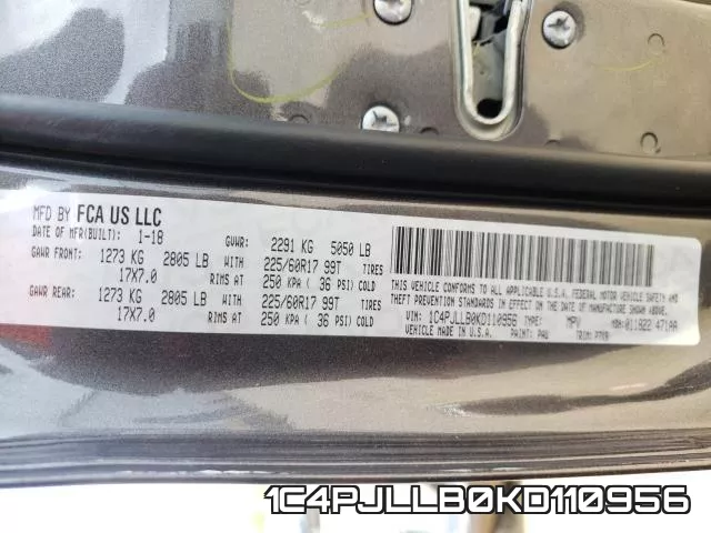 1C4PJLLB0KD110956 фото 2