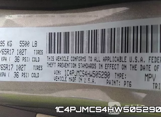 1C4PJMCS4HW505290 фото 10