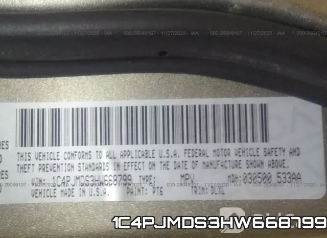 1C4PJMDS3HW668799 фото 7