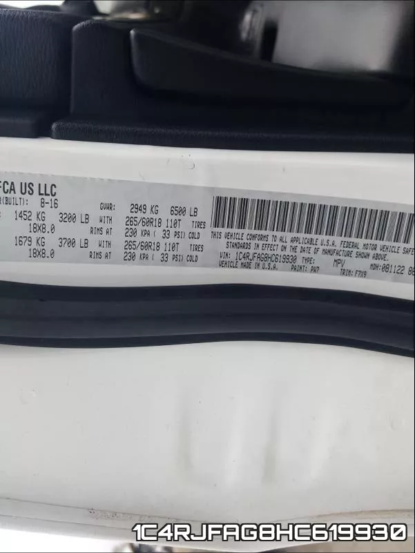 1C4RJFAG8HC619930 фото 2