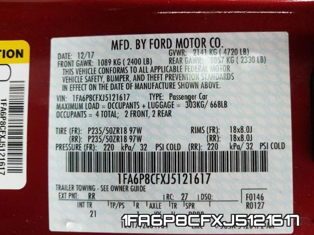 1FA6P8CFXJ5121617 фото 2