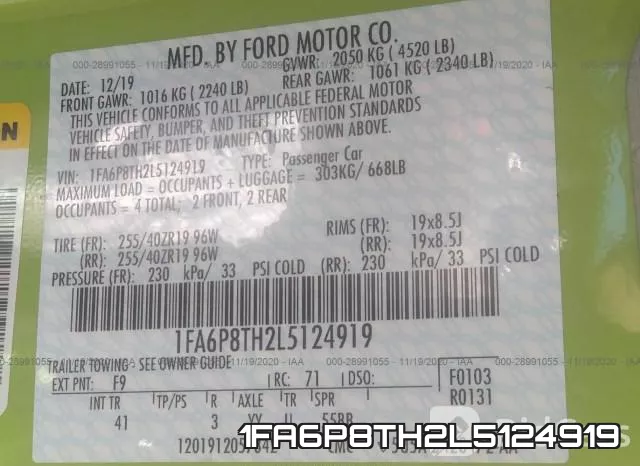 1FA6P8TH2L5124919 фото 10