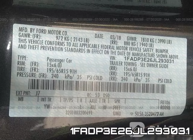 1FADP3E26JL293031 фото 10
