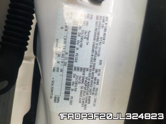 1FADP3F20JL324823 фото 2