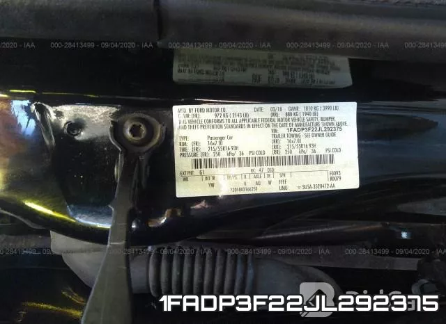 1FADP3F22JL292375 фото 10