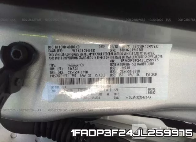 1FADP3F24JL259975 фото 7