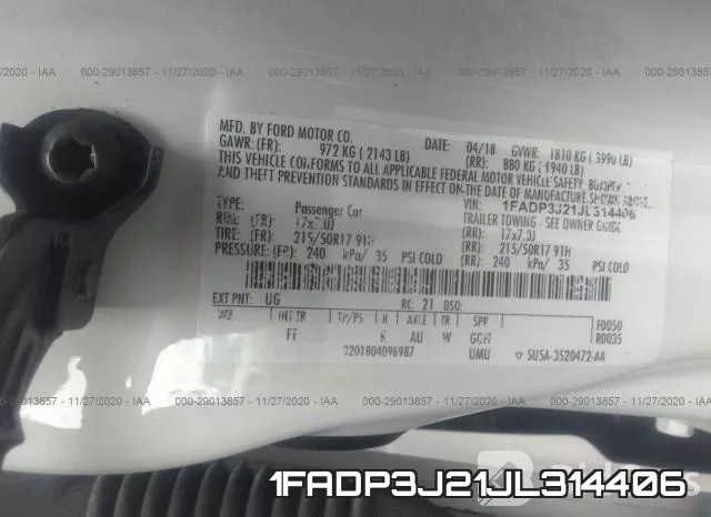 1FADP3J21JL314406 фото 10
