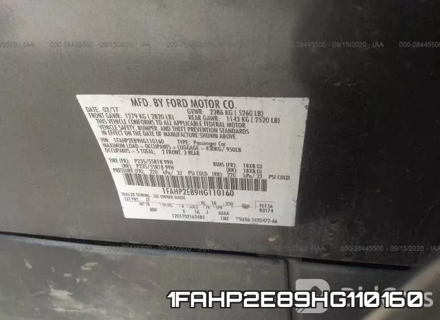 1FAHP2E89HG110160 фото 9