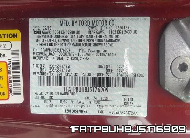 1FATP8UH8J5176909 фото 10