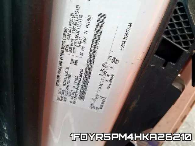 1FDYR5PM4HKA26210 фото 2