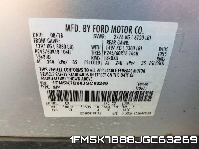 1FM5K7B88JGC63269 фото 2