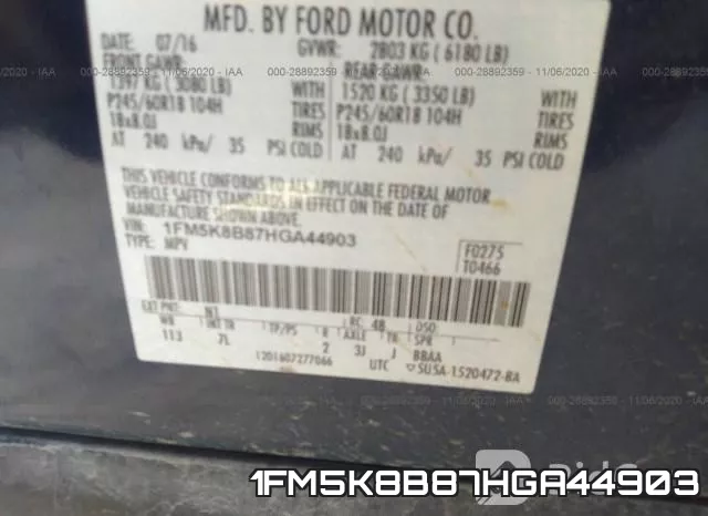 1FM5K8B87HGA44903 фото 10