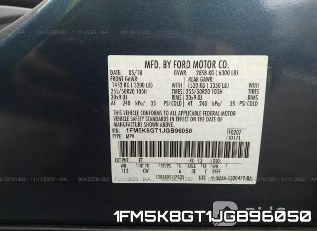 1FM5K8GT1JGB96050 фото 9
