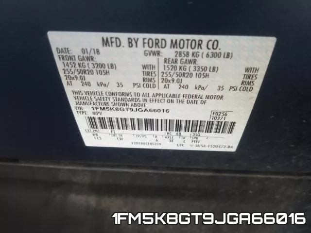 1FM5K8GT9JGA66016 фото 2