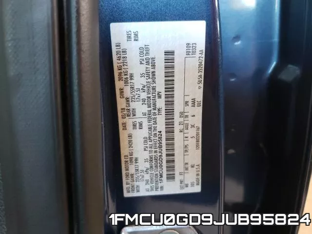 1FMCU0GD9JUB95824 фото 2
