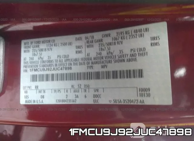1FMCU9J92JUC47898 фото 10