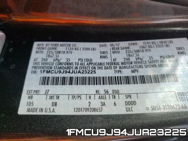 1FMCU9J94JUA23225 фото 2