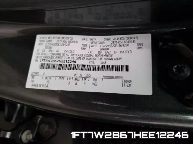 1FT7W2B67HEE12246 фото 2