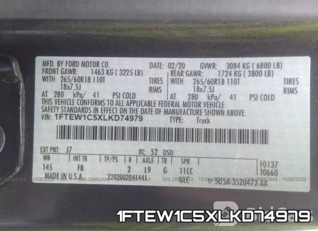 1FTEW1C5XLKD74979 фото 10