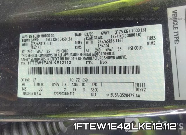 1FTEW1E40LKE12112 фото 10