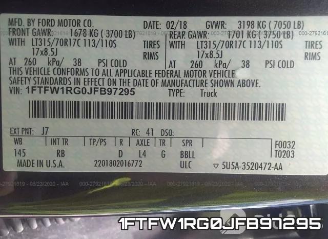 1FTFW1RG0JFB97295 фото 9