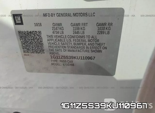 1G11Z5S39KU110967 фото 10
