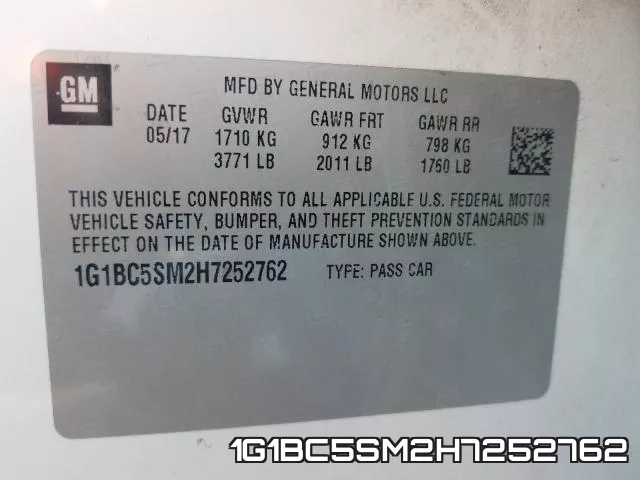 1G1BC5SM2H7252762 фото 2