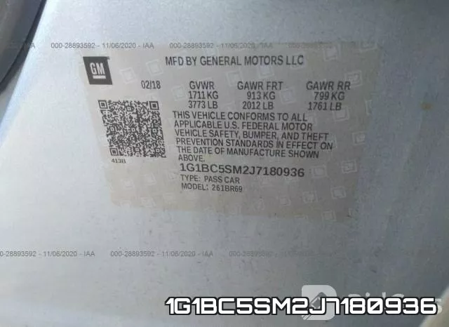 1G1BC5SM2J7180936 фото 10