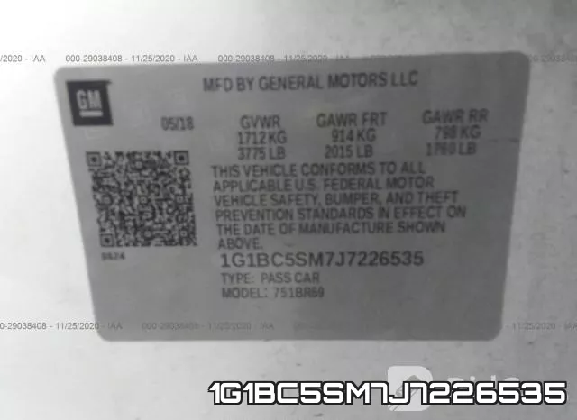 1G1BC5SM7J7226535 фото 10