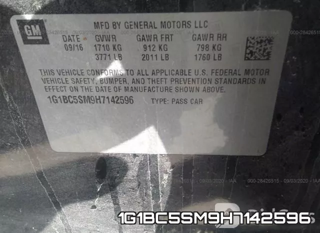 1G1BC5SM9H7142596 фото 8