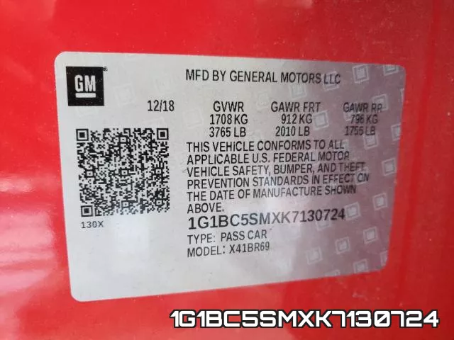 1G1BC5SMXK7130724 фото 2