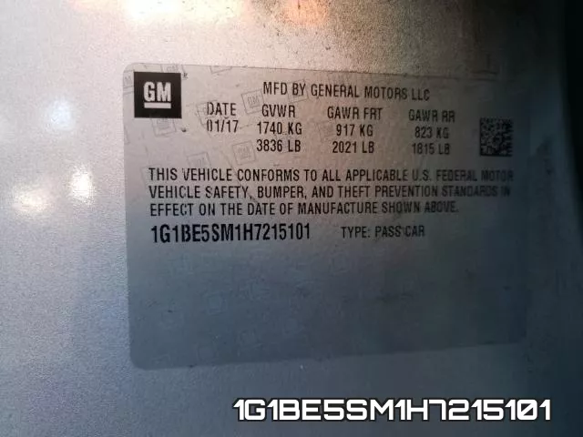 1G1BE5SM1H7215101 фото 2