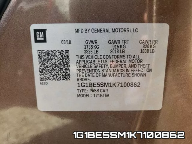 1G1BE5SM1K7100862 фото 2