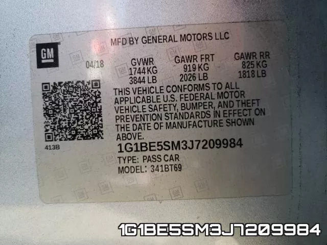 1G1BE5SM3J7209984 фото 2