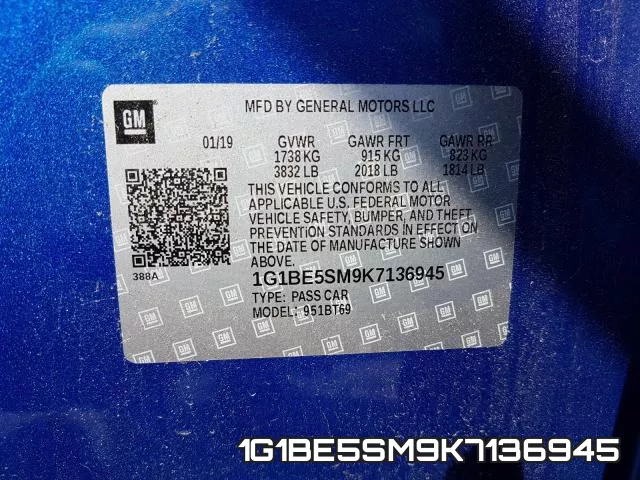 1G1BE5SM9K7136945 фото 2