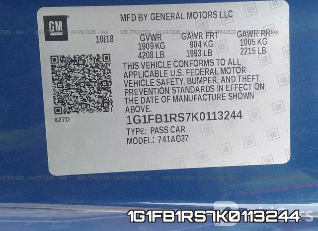 1G1FB1RS7K0113244 фото 10
