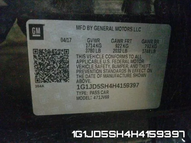 1G1JD5SH4H4159397 фото 2