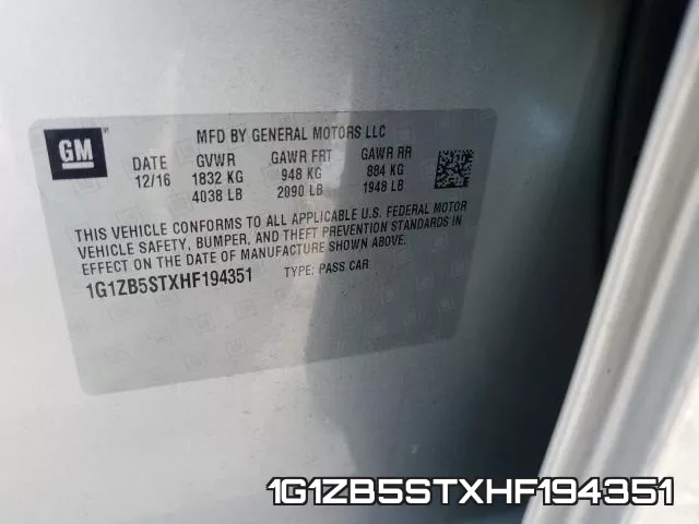 1G1ZB5STXHF194351 фото 2