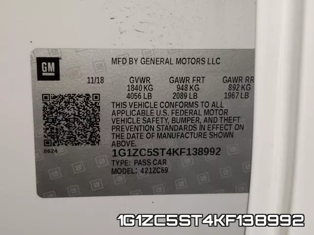 1G1ZC5ST4KF138992 фото 2